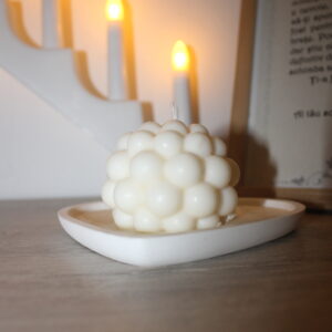 Lumanare Bubble in recipient ceramic din inimioara